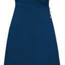 GRACE KARIN Sleeveless Business Work Dress for Women V Neck Notch Lapel Ruched Wrap V Neck Ruched Wrap V Neck Midi Dress Blue Green L