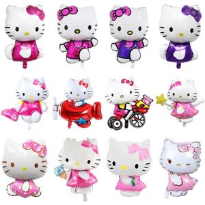 12Pcs Kitty Foil Balloons for Kitty Birthday Party Girls Birthday Party Balloons,Baby Shower Birthday Party Decorations