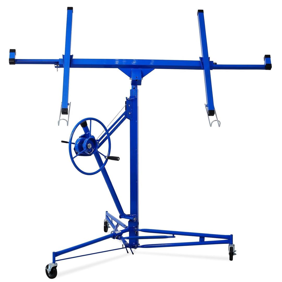Rovibek Drywall Lift 11 FT, Sheetrock Lift Drywall Lift for Ceiling, Drywall Panel Hoist 360 Adjustable Foldable, 150 lbs Heavy Duty Drywall Lifter for Home Improvement (Blue)