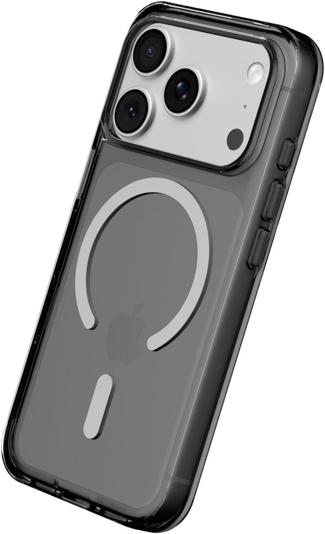 RhinoShield Clear Case Compatible with MagSafe for iPhone 17 Pro Transparent Protective Phone Case, Superior Magnetic Force, Exceeds Military Drop Standards, Scratch Resistant, Shockproof - Ash Black