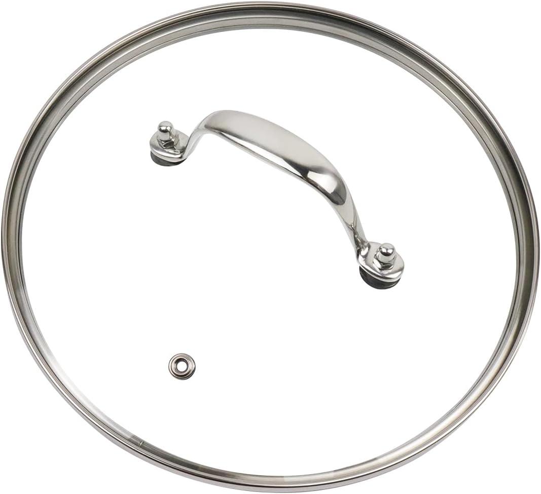 Antrader Glass Lid,9" Tempered Glass Covers for Universal Pot and Pan Lid,1Set,Clear