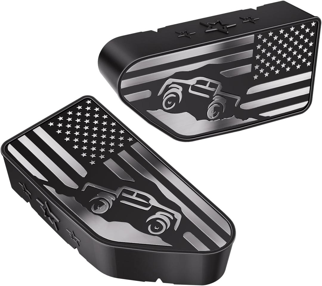 Bed Rail Stake Pocket Covers for GMC Chevy Silverado/GMC Sierra 1500(2019-2024 2025 2026), GMC Sierra 3500HD(2020 2021 2022 2023)/2500, Truck Caps Rear Holes Plugs Covers (Car(Black/Silver))