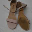 IDIFU Women's Cookie-LO Low Block Heels Chunky Sandals Ankle Strap Wedding Dress Pump Shoes (5, Cookielo Nude Nubuck)