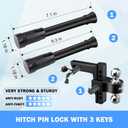 Adjustable Trailer Truck Drop Hitch - Fits 2 Inch Receiver Only, 6 Inch Drop Dual Ball Mount 2" and 2-5/16" Up to 12,500 LBS GTW, Heavy Duty Aluminum Towing Hitch with 2 Hitch Locks & 4 Silencer Pads