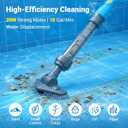 Cordless Spa Hot Tub Vacuum - Handheld Pool Vacuum for Above Ground Pool, Lightweight Stick Pool Cleaner with 2 Brush Heads, Ideal for Cleaning Debris and Sand (Blue)