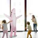 KMiKE Inflatable Shark Costume for Adult(Kids) Funny Halloween Costumes Fantasy Cosplay Blow up Costume (Pink)