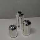 WGVI Silver 1 Set of Cylindrical Bud Vase Cylinders, 3 Different Heights, 3.5", 5.5", 8", Glass Floral Centerpiece Display for Wedding Party Table Spread Home Dcor