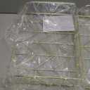 PAG 2 Packs Desktop File Organizer Metal Stackable Horizontal Letter Tray Paper Holder Rack, Gold