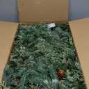 9Ft Pre-lit Christmas Garland 50 Lights, Plug in, Holiday Decoration, Fireplace Stairs Mantle Door Indoor Outdoor, Pine Cone, PE Green