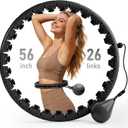 Weighted Hula Infinity Fitness Hoop for Adult Weight Loss, 2 in 1 Smart Fitness Workout Hula Circle Hoops with 26 Detachable Knots, Exercise Fit Hoop Suitable for Women and Beginners