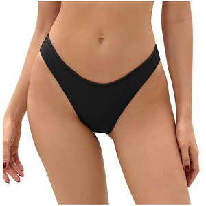 Bellecarrie Women's Cheeky Brazilian Bikini Bottoms Low Rise High Cut Swim Bottom, Small