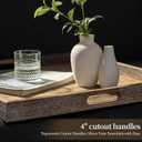 Hanobe Large Wood Decorative Ottoman Tray for Living Room with Handles, 22"
