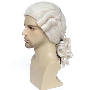 Judge Colonial Wig Long Wave Beige Wig Washington Halloween Costume Cosplay Wigs (Beige)