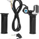 48V Half Twist Throttle, Electric Bike Throttle with LED Display Grip Lock Key Set for Ebike Motorcycle Scooter