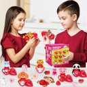 28 Pack Valentine Mochi Squishies Gifts for Kids, Greeting Cards and Mochi Squishies Filled Hearts Kawaii Squishies Stress Relief Fidget Toys Classroom Exchange Party Favors Prizes Gifts