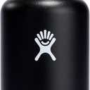 Hydro Flask 32 Oz Wide Mouth Chug Cap Water Bottle - insulated stainless steel with leakproof closeable lid for cold water drinks, sports, travel, car and school in Black
