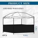 4 Pcs Canopy Half Wall Tent Sidewall for 10x10 Pop up Canopy Sidewall Only Waterproof Instant Panel Wall Accessories for 10' x 10', 10' x 15', 10' x 20' Vertical Leg Gazebo Shelter(Black), 9.7 X 3.1 Ft