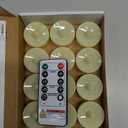 Homemory 12pcs Flameless LED Tea Lights with Remote & Timer, 400+Hours Realistic Flickering Battery Candles for Seasonal, Tabletop, and Centerpieces Decor (Warm White Glow, Ivory Base)