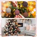 24 Pcs Neutral Textured Christmas Ball Ornaments 2.4 Inch Rustic Brown Burgundy Red Cream Xmas Baubles Farmhouse Xmas Tree Decorations Modern Christmas Home Decor for Tree Holiday