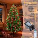 Christmas Tree Lights Red and Green Christmas Lights Outdoor Indoor 280Led 10 Lines with 8 Lighting Modes, Timer and Remote Control, Fairy Lights for Wedding Home Party 4Ft - 7Ft Xmas Tree Decorations