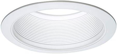 HALO E26 Series 6 in. White Recessed Ceiling Light Fixture Trim with Tapered Baffle and White Ring Overlay