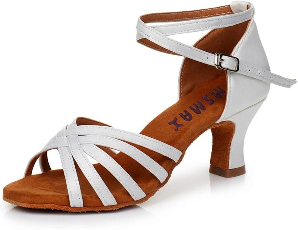 MSMAX Women's Practice Ballroom Dancing Shoes Indoor Performance Latin Dance Shoes for Woman, 9 narrow