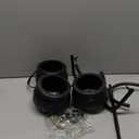 ORIENTAL CHERRY Halloween Decor - Halloween Party Decorations - Set of 3 Witches Cauldron Serving Bowls on Rack - Black Plastic Cauldron for Indoor Outdoor Home Kitchen Decoration