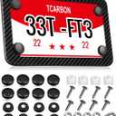 Real Carbon Fiber Motorcycle License Plate Frame  Lightweight, Street-Legal Plate Cover with Anti-Theft Screws, Universal Fit for US/Canada/Mexico, for Sport Bikes, Scooters, ATVs, UTVs (Slim)