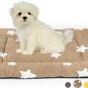 Mora Pets Dog Crate Pad Kennel Bed Crate Mat for Small Dogs Washable Cute Star Pet Bed for Dog Cage Ultra Soft Flat Puppy Cat Kitten Pillow Cushion for Sleeping Anti-Slip Brown 24 x 18