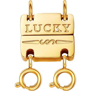 Dailyacc Lucky Necklace Layering Clasp 18K Gold and Silver Strong Multiple Necklace Clasps For Layered Separator