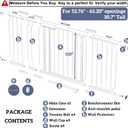 Extra Wide Baby Gates for Doorways 52.76"-62.20" Extra Wide Baby Gate Dog gate Pressure Mounted No Drilling with Walk-Through, Auto-Close & Dual-Direction Swing for Large Wide Opening White