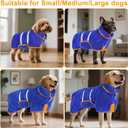Bienbee Dog Bathrobe, Quick Drying Super Absorbent Pet Robes for Small Medium Large Dogs, Drying Coat for After Bath & Swim, Warm & Cozy Dogs Towels, Dog Puppy Bath Supplies, Dark Blue Small
