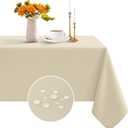 Romanstile Rectangle Tablecloth - Waterproof and Wrinkle Resistant Washable Polyester Table Cloth for Kitchen Dining/Party/Wedding Indoor and Outdoor Use (54 x 78 inch, Beige)