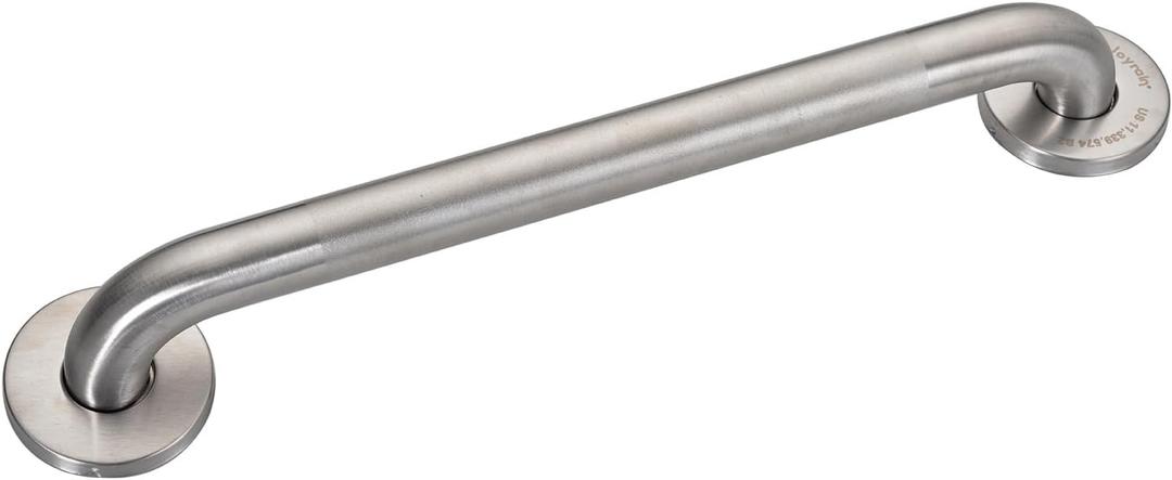 Joyrain 16-inch Bathroom Safety Grab Bar - 500lb Weight Capacity ADA Certified Anti-Slip Handle for Shower/Tub/Toilet, Elderly & Disabled Assist (Peened, 12 inch)