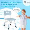 Kids Height Adjustable Toddler Chair Max Load 220LBS Plastic Indoor Outdoor for Children Age 1-6 School Home Daycare Use Bluegrey, Single Child Chair
