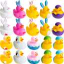 Haooryx Easter Rubber Duckies Toys - 20Pcs Novelty Funny Squeeze Ducks Egg Bunny Bathtub Duck Toy Baby Shower Float Ducky Multi-Item Party Favor Packs Carnival Pinata Filler Prizes Basket Stuffing Kid