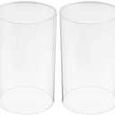 Uonlytech Clear Glass Candle Covers 3.93X2.36X2.36In Open Ended Cylinder Candle Lampshade for Home Decorative Candleholder Hurricane Shade Set of 2