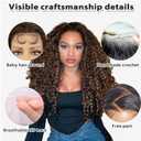 Forfeels 134 Dark Brown Lace Front Wig Long Curly Brown Wig with Baby Hair Synthetic Lace Front Wigs for Women Daily Party Use 24 Inch