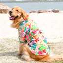 HDKUW Large Dog Hawaiian Costume, Dog's Cool T-Shirts Summer Clothes, Hawaiian Shirt for Large Dogs, Design for Summer Luau Style Beach Camp Vacation 7XL Red