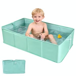 Collapsible Baby Bathtub, Thickened Foldable Travel Toddler Bathtub, 30s Fast Drainage, Foldable and Portable, Unfoldable and Ready to Use, Quick-Clean Toddler's Travel Tub, for 12 Months to 5 Years