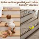 Stair Treads for Wood Steps, Bullnose Carpet Stair Treads Self-Adhesive Non Slip Stair Tread Mat,Washable Stair Ruuner - Camel (14pcs)