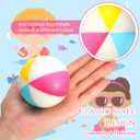 Jexine 100PCS Mini Beach Stress Balls Bulk 2.5" Rainbow Squeeze Mini Pool Balls Beach Stress Relief Toys for Girl Boy Birthday Summer Hawaiian Water Games Party Favor(Bright Color)