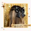 2 x Scunci by Conair Bow Barrette w/Gem Stones - hair accessories - hair accessories for women - Holiday - Black bow - Black hair bows (1 Count (Pack of 1))