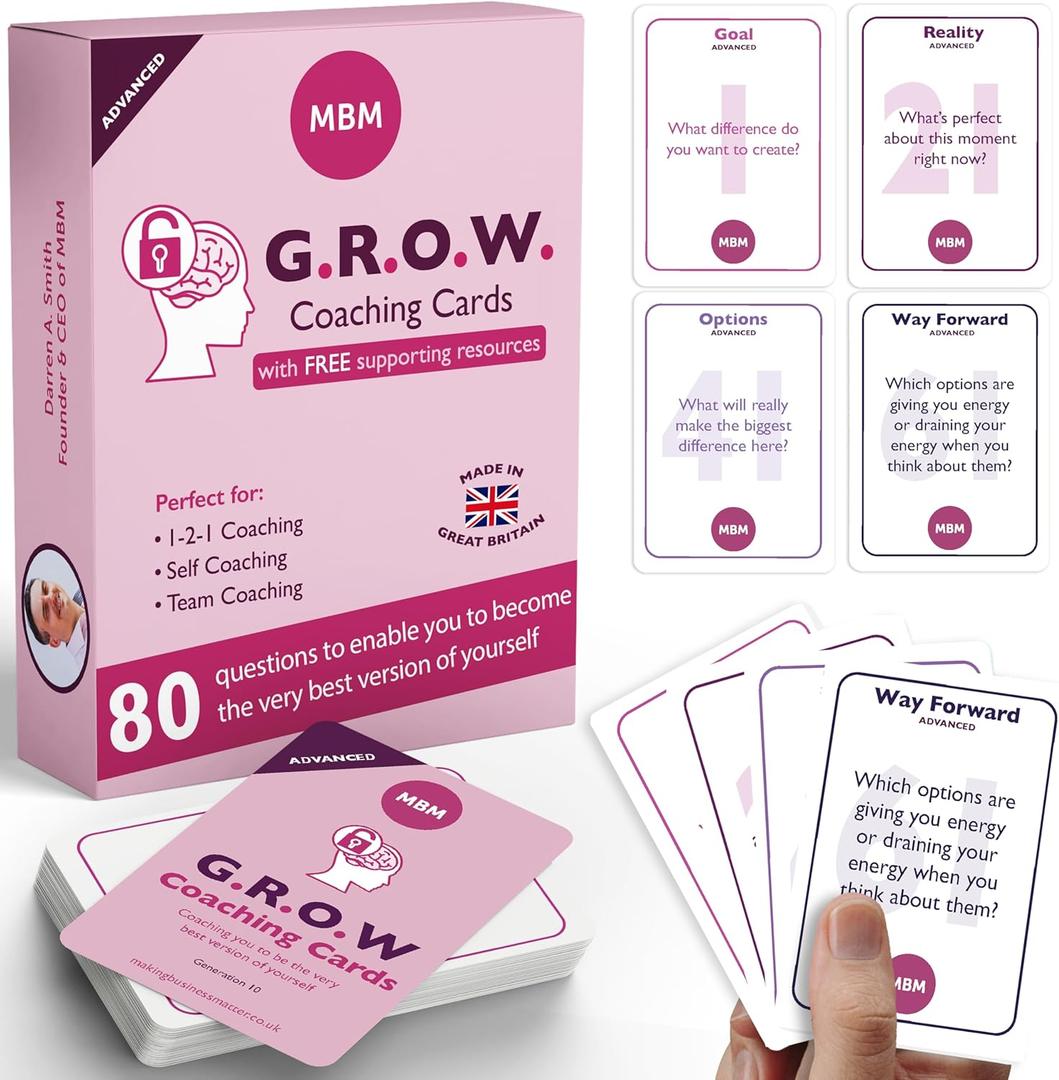 MBM 80 Advanced Grow Cards  Leadership Development Resources & Strategic Thinking Exercises for Coaches, HR Programs & Executive Training | Emotional Intelligence & Conversation Starters