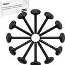 12 Pack Black 2" Nylon Garage Door Rollers, 4" Nylon Layer Stem, Quiet/Smooth Garage Door Wheels Replacement, Double Seal 6200-2RS Bearings