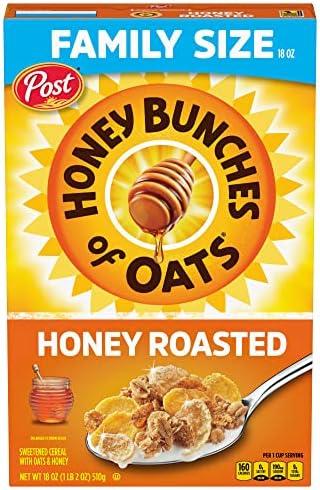  Honey Bunches of Oats Crunchy Honey Roasted Cereal 18 Ounce (Pack of 1) Box, Best By: Feb 15 26
