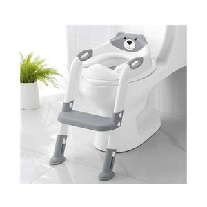 Potty Training Seat ，SKYROKU Potty Training Toilet with Step Stool Ladder, for Kids Boys Girls Toddlers - Comfortable Safe Potty Seat with Anti-Slip Pads Ladder （8838-Grey）