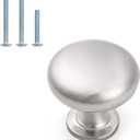 Probrico 25 Pack Cabinet Knobs Hardware,Furniture Round Knobs in Brushed Nickel Finish,1-3/16 inch(29.5mm) Diameter Kitchen Pull Knobs