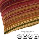 Set of 2 Outdoor Throw Pillows 19 x 12 Inch Reversible Rectangle Patio Accent Pillows Weather-Resistant Polyester Fabric Eco-Friendly Recycled Polyfiber Fill Kinnabari Stripe