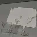 10 Pcs 3D Christmas Village Houses Sets White Winter Village with Light Xmas Houses and Trees Lantern Paper Decoration Christmas Figurines Scene Desktop Ornament for Home Xmas Village Party Decor